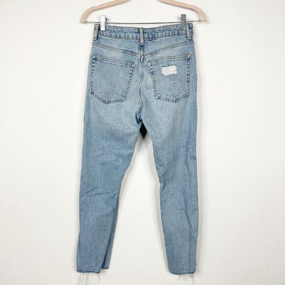 2/$30 Topshop Straight Leg Jeans High Rise Ankle Crop Distressed Light W26 #9243 - Picture 5 of 8